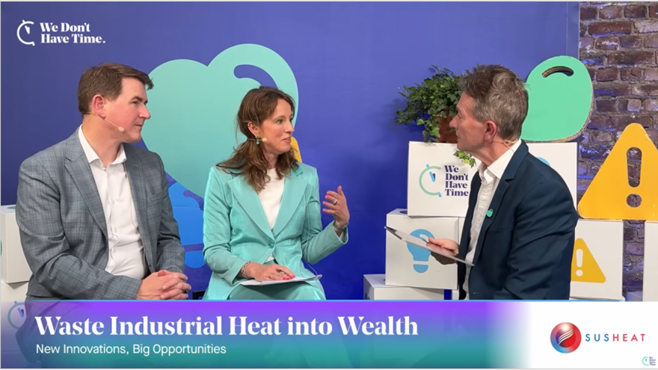 European policymakers, Rosalinde van der Vlies (European Commission) and Paul Kenny (European Heat Pump Association) spoke at the We Don’t Have Time Broadcast studio in Brussels on 12 June 2025. (Photo by RTDS)